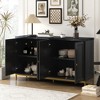 59.3"W Modern Sideboard with Metal Handles and Support Legs, 4-Door Storage Cabinet with Large Storage Space 4S - ModernLuxe - 3 of 4