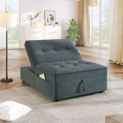 NicBex Convertible Sleeper Chair,Modern Multi-Function Folding Sofa Bed with Storage Pocket,Couches with USB Port for Living Room,Dark Blue