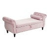 CAVINAS Modern Rectangular Velvet Ottoman Bench with 1 Pillow,Wooden Storage Ottoman for Living Room,Bedroom - 2 of 4