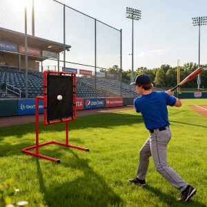 Cible D'entraînement Baseball/softball Avec Zone De Frappe - Filet Rouge/gris/blanc