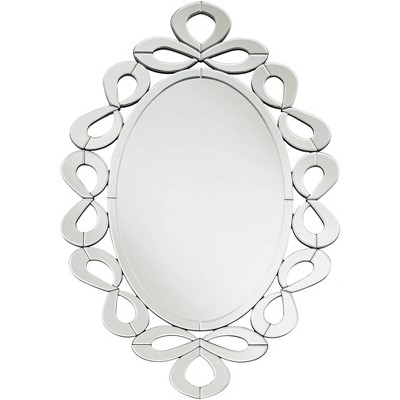 Possini Euro Design Possini Euro Louella Cut Glass 28" x 40" Oval Wall Mirror