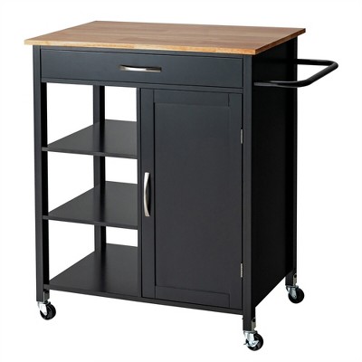 Tangkula Mobile Kitchen Island Cart Serving Utility Trolley Drawer ...