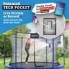 Upper Bounce Trampoline Safety Net Fits 12ft Round Frame using 4 Poles - Mobile/Tablet Pouch for Selfies, Livestream - Inside of Frame - Black - 4 of 4