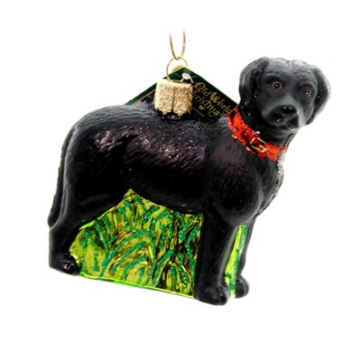 Old World Christmas 3.25" Standing Black Lab Mans Best Friend  -  Tree Ornaments
