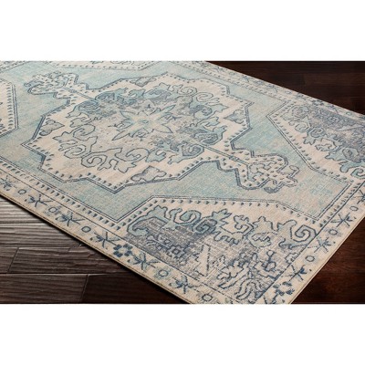 Rectangular Gray Stain-Resistant Synthetic Area Rug