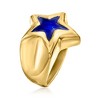 Ross-Simons Italian Blue Enamel Star Ring in 18kt Gold Over Sterling - 3 of 4