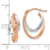 Black Bow Jewelry 14k Rose & White Gold Double Freeform Hoop Earrings, 17mm (5/8 Inch) - 4 of 4