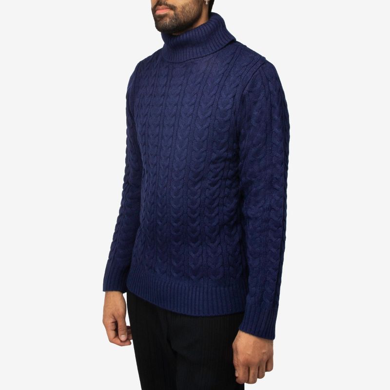 X RAY Men's Cable Knit Roll Neck Sweater(Available in Big & Tall), 3 of 8
