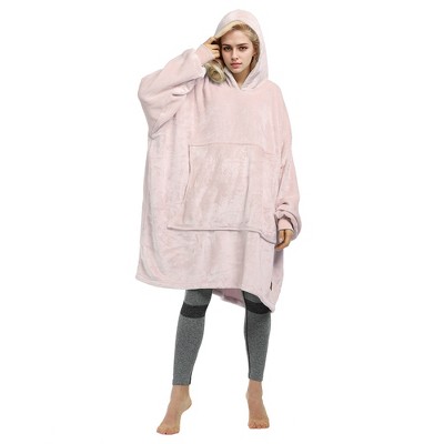 Tirrinia Woman Fleece Blanket Hoodie Sweatshirt, Soft Comfy Wearable Blanket Hoodie Pullover, Cozy Gift for Woman Wife Girlfriend