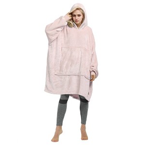 Tirrinia Woman Fleece Blanket Hoodie Sweatshirt, Soft Comfy Wearable Blanket Hoodie Pullover, Cozy Christmas Gift for Woman Wife Girlfriend - 1 of 4