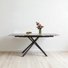Mshliw Retractable Sintered Stone 9-Piece Dining Table Set with 8 Chairs, Modern Rectangular Extendable Table with Cross-Leg Carbon Steel Base - 2 of 4