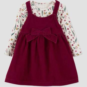 Carter's Just One You®️ Baby Girls' Floral Top & Skirtall Set - Burgundy