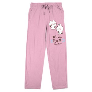 Mimi & Neko Cute Characters Women's Pink Sleep Pajama Pants - 1 of 3