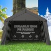 EROMMY Portable Outdoor Storage Shelter, Heavy Duty Carport w/Roll-up Doors & Ventilated Windows, Portable Garage Tent Shelter - 13' x 20' - Black - 3 of 4