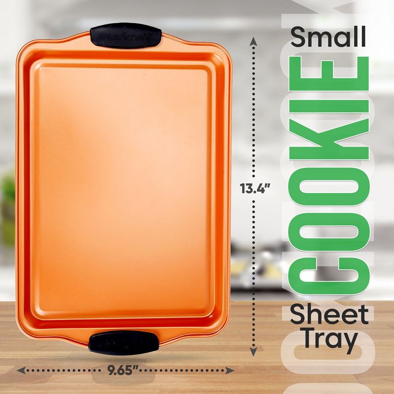 NutriChef Small Cookie Sheet -Commercial Grade Restaurant Quality Metal Bakeware, (Copper), 2 of 7