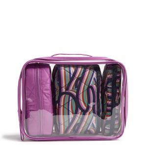 Vera Bradley Women's Outlet Clear 4 Piece Cosmetic Toiletry Bag Set - 1 of 2