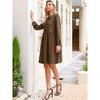 INSPIRE CHIC Women's Casual Long Sleeve Self Tie Bow Cute Tunic Fall Babydoll Dress - 4 of 4