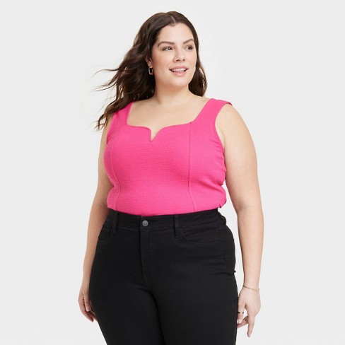 Dicht Aanklager deze Women's Corset Slim Fit Tank Top - Ava & Viv™ Pink Xxl : Target