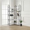 YONWAY 5 Tier Bookshelf, Industrial Style Corner Bookshelf, Thickened Iron Frame and Thickened Laminate Composition for Living Room, Bedroom, Study - 2 of 4
