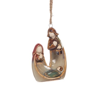 Gallerie II Art Glazed Nativity Ornament