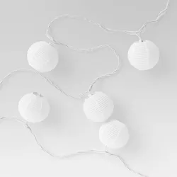10ct Incandescent Mini Lights with Nylon Outdoor Lanterns White - Threshold™