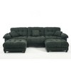 Lounge U-Shaped Sectional Sofaswith Pleated Design and Matching Footstool for Living Room - 3 of 4