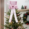 Orieon Sparkling Pink Santa Hat Christmas Tree Topper with Bow & Snowflakes - 25cm Luxury Festive Decor for Xmas Tree, Tabletop, Holiday Display. - 4 of 4
