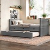 TIRAMISUBEST Twin Size Platform Bed Frame with Trundle, Solid Wood Storage Daybed with 3 Drawers - 2 of 4