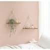 Aoibox Set of 2 Rustic Wood Floating Shelves with Cotton Rope for Wall Decor, Plant Display, and Storage in Bedroom, Bathroom, or Living Room - 2 of 4