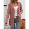 Coolmee Womens Long Sleeve Lightweight Open Front V-Neck Casual Cardigan Sweaters Outerwear with Pockets - 3 of 4