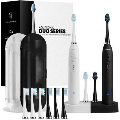 Aquasonic Dual Handle Ultra Whitening Electric Toothbrushes - White & Black