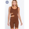 Slickblue Seamless Cut-Out Romper with Double Scoop Neck and Circle Fastener - Sage Green/Mauve/Toffee/White, S/M-M/L - 2 of 4
