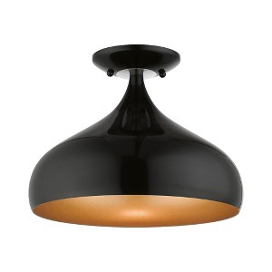 Livex Lighting Amador 1 - Light Semi-Flush Mount in  Shiny Black - 1 of 1