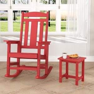 Arceso Outdoor Rocking Chair and Side Table Set, Weather Resistant Proch Rocker for Adult - 1 of 4