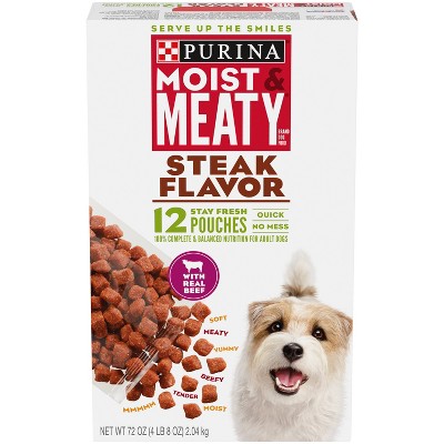 Moist & Meaty Beef Steak Flavor Dry Dog Food - 12ct