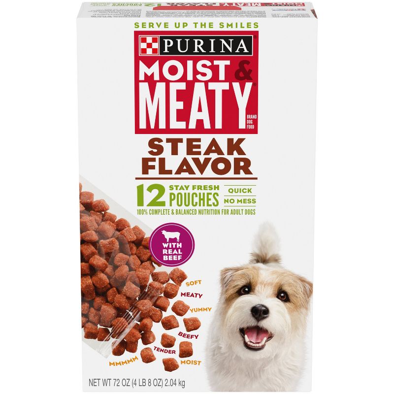 Moist &#38; Meaty Beef Steak Flavor Dry Dog Food - 12ct, 1 of 10