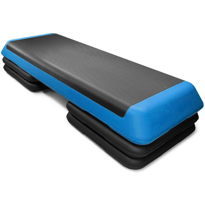 Costway Fitness Aerobic Step Cardio Adjust 4'' - 6'' - 8'' Exercise Stepper w/Risers Blue, 1 of 11