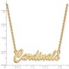 Black Bow Jewelry 14k Yellow Gold Plated Sterling Silver Louisville Cardinals NCAA Necklace 18 Inch - 3 of 4