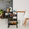 NEX 3 Tier Organizer Cart on Casters Black: Metal Utility Storage for Clothing, 30" Height, 17.3" Depth, 15" Width - 3 of 4