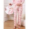 INSPIRE CHIC Women's Nursing Pajama Set Floral Leopard Long Sleeve Top with Pant Postpartum Breastfeeding Loungewear - 2 of 4