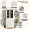 Okak Tall Freestanding Bathroom Cabinet with Glass Doors & Drawers,Floor Storage Cabinet Unit for Bathroom,Kitchen - 4 of 4