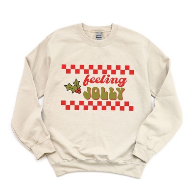 Simply Sage Market Women's Graphic Sweatshirt Feeling Jolly Checkered