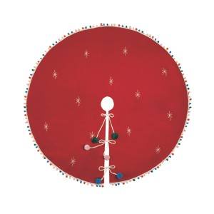 Transpac Polyester 49.21 in. Red Christmas Confetti Starlight Tree Skirt - 1 of 2