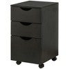 HOMCOM 3 Drawer Storage Cabinet with Castors for Home Office - 4 of 4
