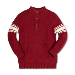 Hope & Henry Boys'  Long Sleeve Mock Neck Raglan Sweater with Kanga Pocket, Kids - 1 of 4