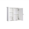 Modern Bathroom Wall Cabinet, With 3 Open Compartments, Door, Wall Mounted Storage Organizer, Over The Toilet Storage Wall Mounted Cabinet - image 4 of 4