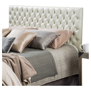 Jezebel Button Tufted Full/Queen Headboard - Christopher Knight Home, Ivory