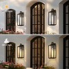 DORESshop 18 in. 2-Pack Large Black Dusk to Dawn Outdoor Waterproof Lantern Wall Lights with Clear Glass Shade T30 Bulbs Included - 4 of 4