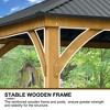 Aoodor Patio Solid Wooden Gazebo 10 x 12.36 ft. Hardtop Roof 2 - Tier for Garden - 4 of 4