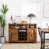 Costway Buffet Storage Cabinet Farmhouse Sideboard w/9-Bottle Wine Rack & 2 Doors - image 2 of 4